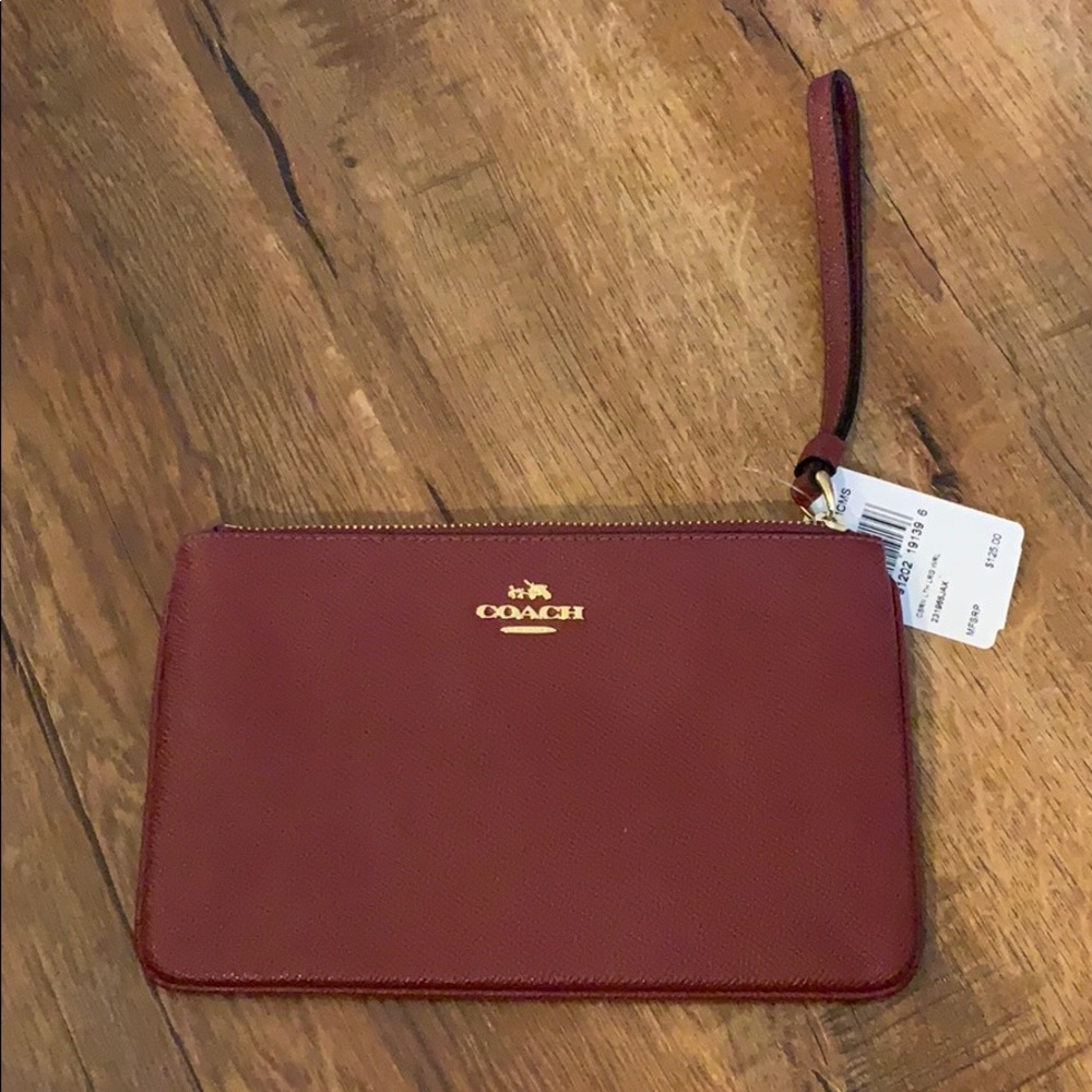 NEW Coach Burgundy Wristlet